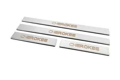 Door Sill Protectors Carmos V-2 (4 pcs, Stainless Steel) for Jeep Grand Cherokee WK 2004-2010 - image 2