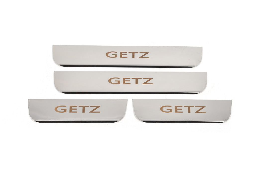 Carmos Door Sill Protectors (4 pcs, Stainless Steel) for Hyundai Getz 2002- - image 1