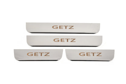 Carmos Door Sill Protectors (4 pcs, Stainless Steel) for Hyundai Getz 2002- - image 1