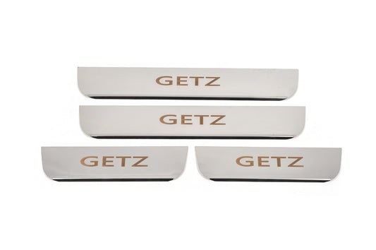 Carmos Door Sill Protectors (4 pcs, Stainless Steel) for Hyundai Getz 2002- - image 1