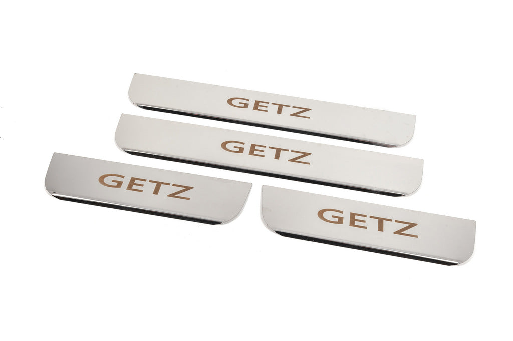 Carmos Door Sill Protectors (4 pcs, Stainless Steel) for Hyundai Getz 2002- - image 2