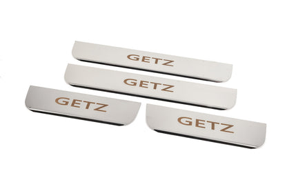 Carmos Door Sill Protectors (4 pcs, Stainless Steel) for Hyundai Getz 2002- - image 2