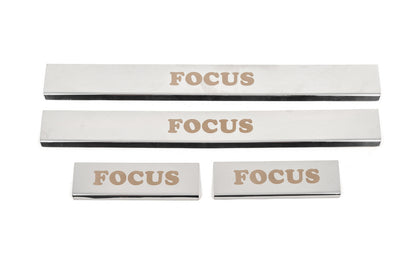 Stainless Steel Door Sill Protectors Carmos (4 pcs) for Ford Focus IV 2018- - image 1