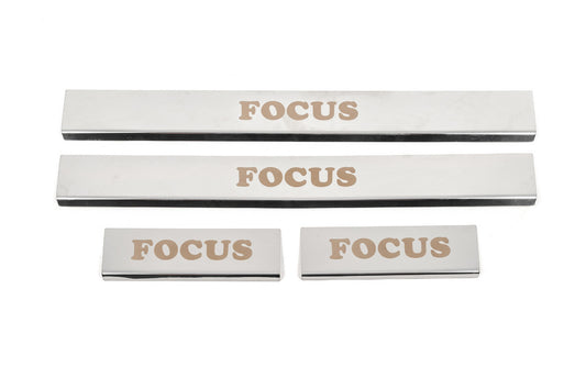 Stainless Steel Door Sill Protectors Carmos (4 pcs) for Ford Focus IV 2018- - image 1
