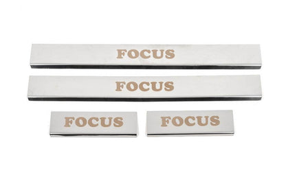 Carmos sill plates (4 pcs., stainless steel) for Ford Focus IV 2018↗ year - Reelken Auto