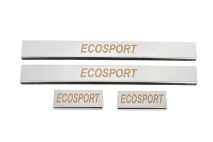 Carmos Door Sill Protectors (4 pcs, Stainless Steel) for Ford Ecosport 2013-2022 - image 1