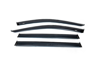 Window Deflectors with Chrome Trim Variant (4 pcs, HIC) for Volkswagen Passat B8 2015-2023 - image 1