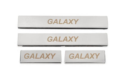 Threshold pads (Carmos, 4 pcs., stainless steel) for Ford Galaxy 2015 - Reelken Auto