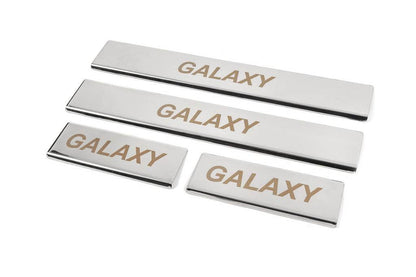 Threshold pads (Carmos, 4 pcs., stainless steel) for Ford Galaxy 2015 - Reelken Auto