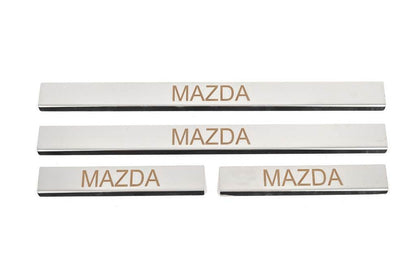 Carmos sill plate (4 pcs., stainless steel) V-3 for Mazda 6 2008-2012 - Reelken Auto