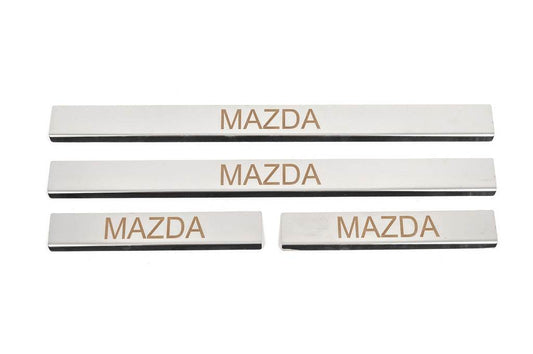 Carmos sill plate (4 pcs., stainless steel) V-3 for Mazda 6 2008-2012 - Reelken Auto