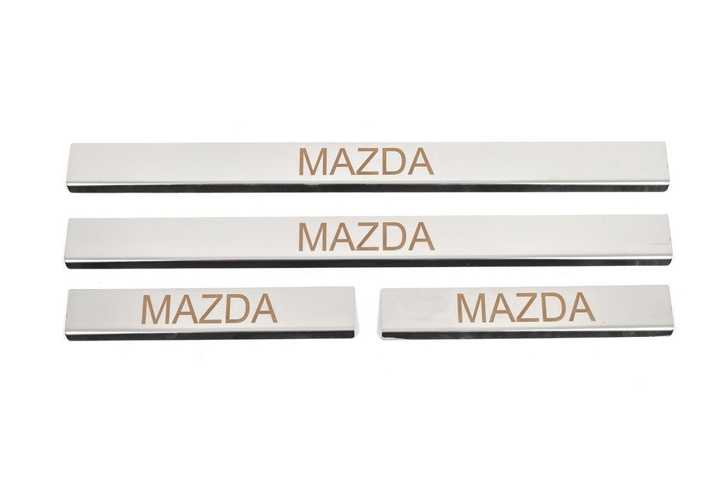 Door Sill Cover Carmos (4 pcs, Stainless Steel) V-3 for Mazda 6 2008-2012 - image 1