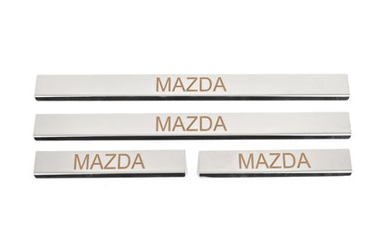 Door Sill Cover Carmos (4 pcs, Stainless Steel) V-3 for Mazda 6 2008-2012 - image 1