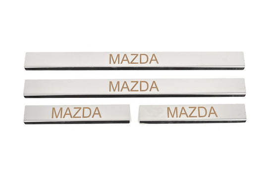 Door Sill Cover Carmos (4 pcs, Stainless Steel) V-3 for Mazda 6 2008-2012 - image 1