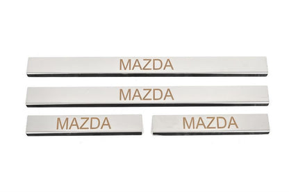 Door Sill Cover Carmos (4 pcs, Stainless Steel) V-3 for Mazda 3 2009-2013 - image 1