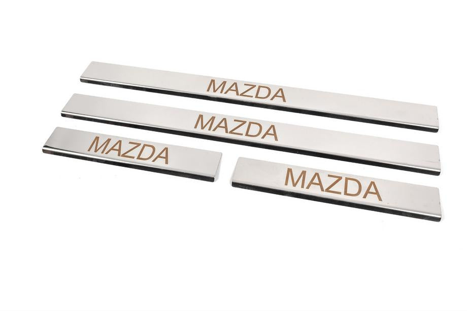 Door Sill Cover Carmos (4 pcs, Stainless Steel) V-3 for Mazda 6 2003-2008 - image 2