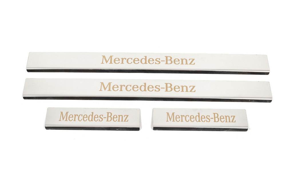 Carmos sill plates (4 pcs., stainless steel) for Mercedes C-class W204 2007-2015 - Reelken Auto