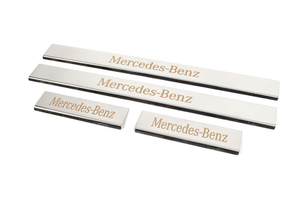 Carmos Door Sill Protectors (4 pcs, Stainless Steel) for Mercedes C-class W204 2007-2015 - image 2