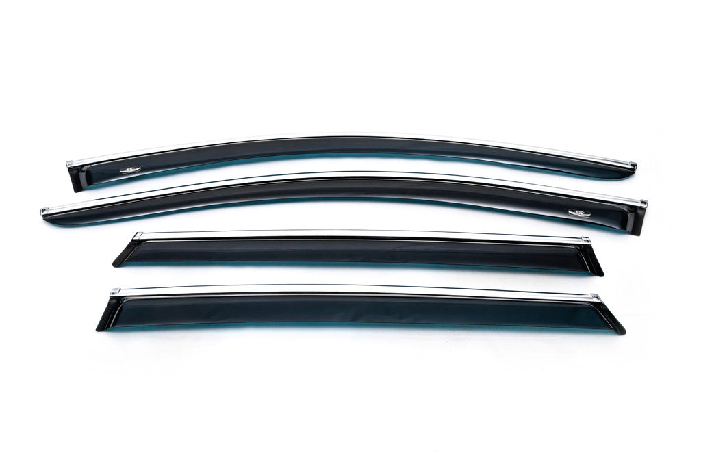 Window deflectors with chrome trim (4 pcs, HIC) for Mazda CX-9 2017- - image 1