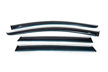Window deflectors with chrome trim (4 pcs, HIC) for Mazda CX-9 2017- - image 1