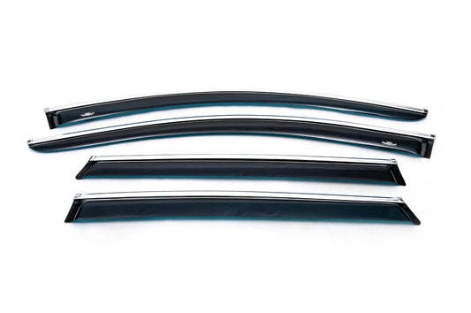 Window deflectors with chrome trim (4 pcs, HIC) for Mazda CX-9 2017- - image 1
