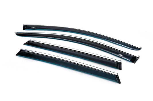 Window deflectors with chrome trim (4 pcs, HIC) for Mazda CX-9 2017- - image 2