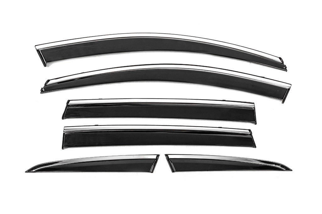 Window Deflectors with Chrome Trim Niken Luxury (6 pcs) for Honda CRV 2017-2022 - image 1