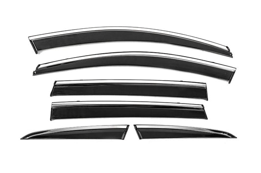 Window Deflectors with Chrome Trim Niken Luxury (6 pcs) for Honda CRV 2017-2022 - image 1