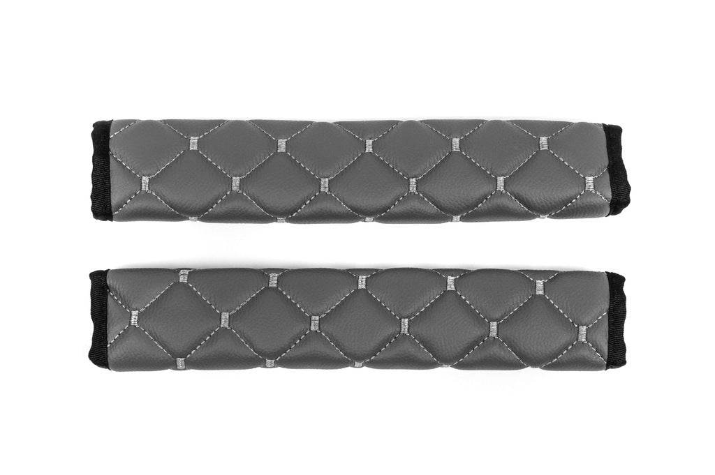 ECO seat belt cover (2 pcs, Gray with gray thread) - Reelken Auto