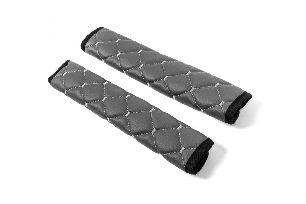ECO seat belt cover (2 pcs, Gray with gray thread) - Reelken Auto