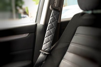 ECO seat belt cover (2 pcs, Gray with gray thread) - Reelken Auto