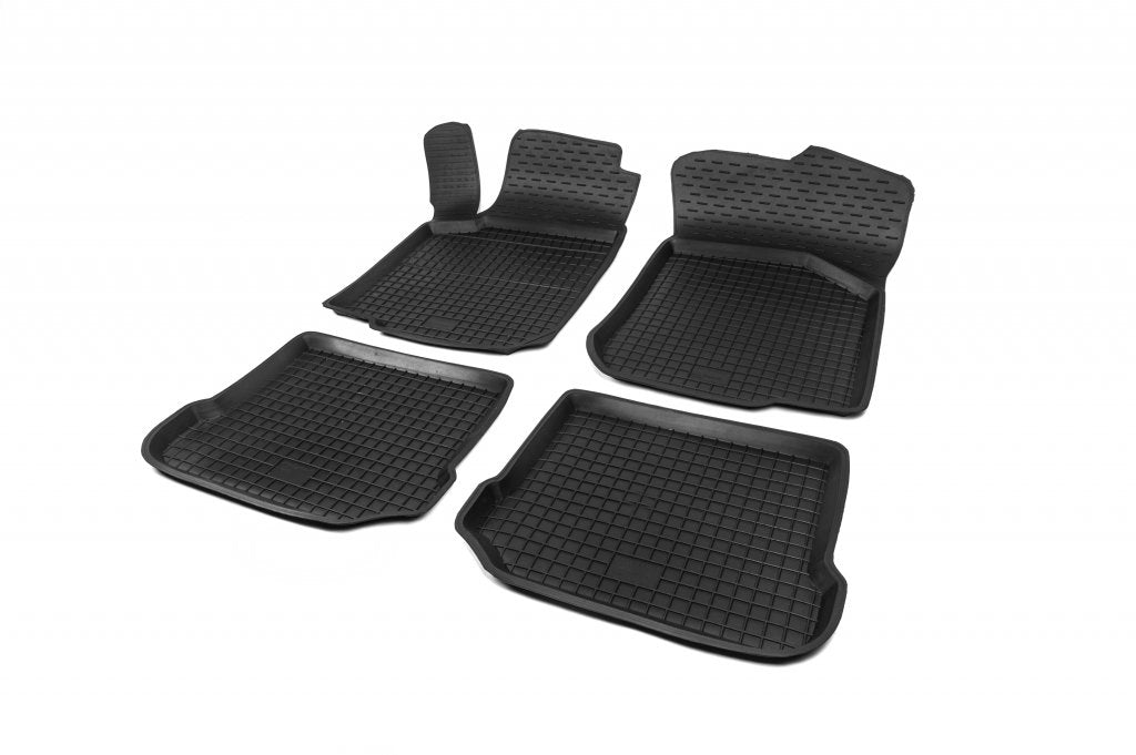 Rubber floor mats with edge (4 pcs, Polytep) for Volkswagen Polo 2001-2009 - image 1