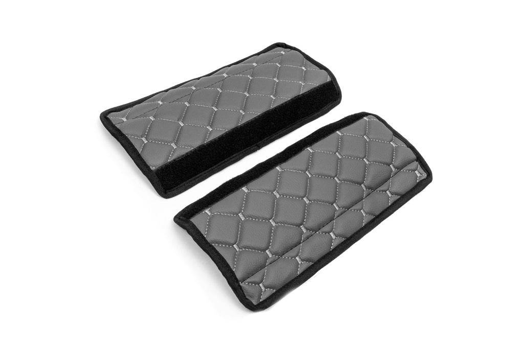 ECO seat belt cover (2 pcs, Gray with gray thread) - Reelken Auto