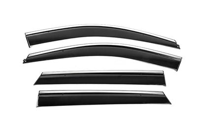 Window Deflectors with Chrome Trim Niken Luxury (4 pcs) for Hyundai Santa Fe 3 2012-2018 - image 1