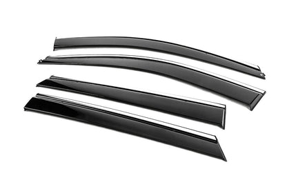 Window Deflectors with Chrome Trim Niken Luxury (4 pcs) for Hyundai Santa Fe 3 2012-2018 - image 2