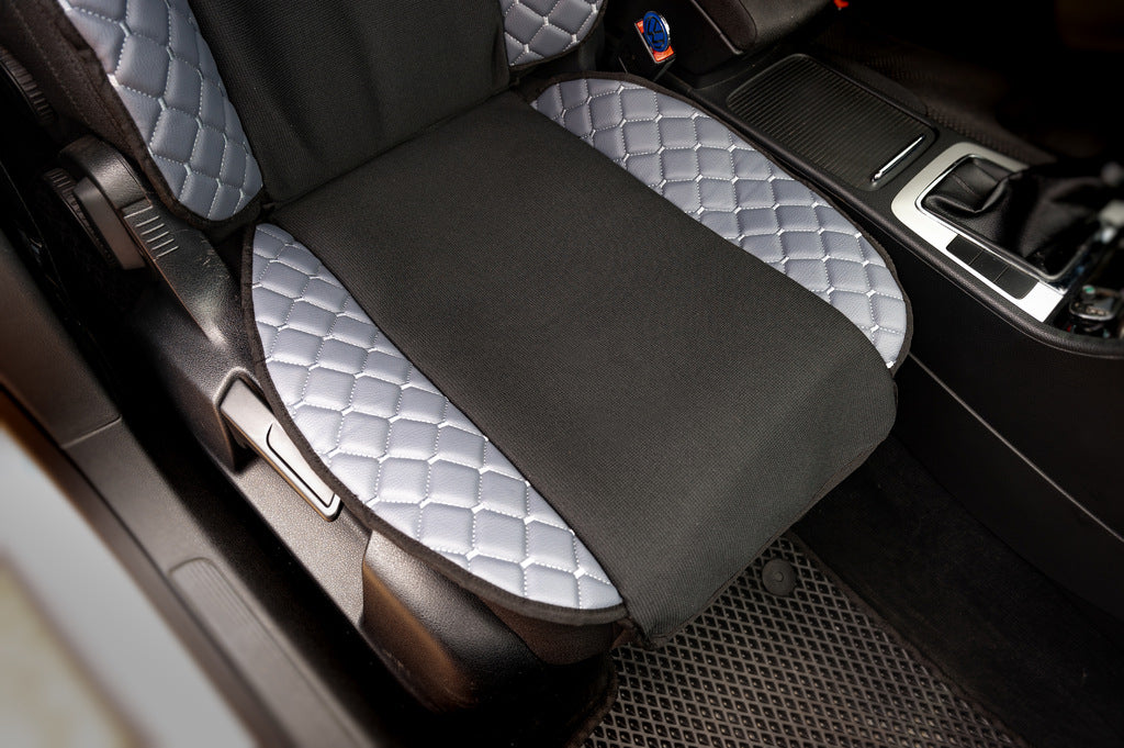 Car Seat Cover ECO and Fabric (1 pc, Grey with grey stitching + fabric) - image 6