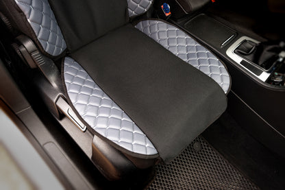 Car Seat Cover ECO and Fabric (1 pc, Grey with grey stitching + fabric) - image 6