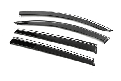 Window Deflectors with Chrome Trim Niken Luxury (4 pcs) for Hyundai Santa Fe 4 2018-2023 - image 2