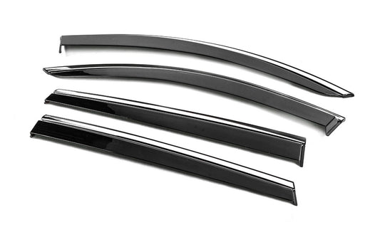 Window Deflectors with Chrome Trim Niken Luxury (4 pcs) for Hyundai Santa Fe 4 2018-2023 - image 2