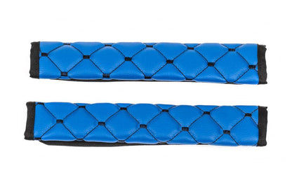 ECO seat belt cover (2 pcs, Blue with black thread) - Reelken Auto