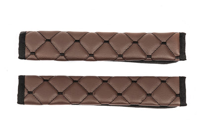 Seat Belt Pads ECO (2 pcs, Brown with Black Stitching) - image 3