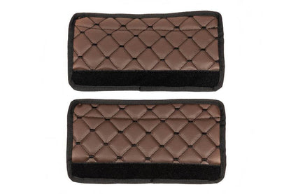 ECO seat belt cover (2 pcs, Brown with black thread) - Reelken Auto