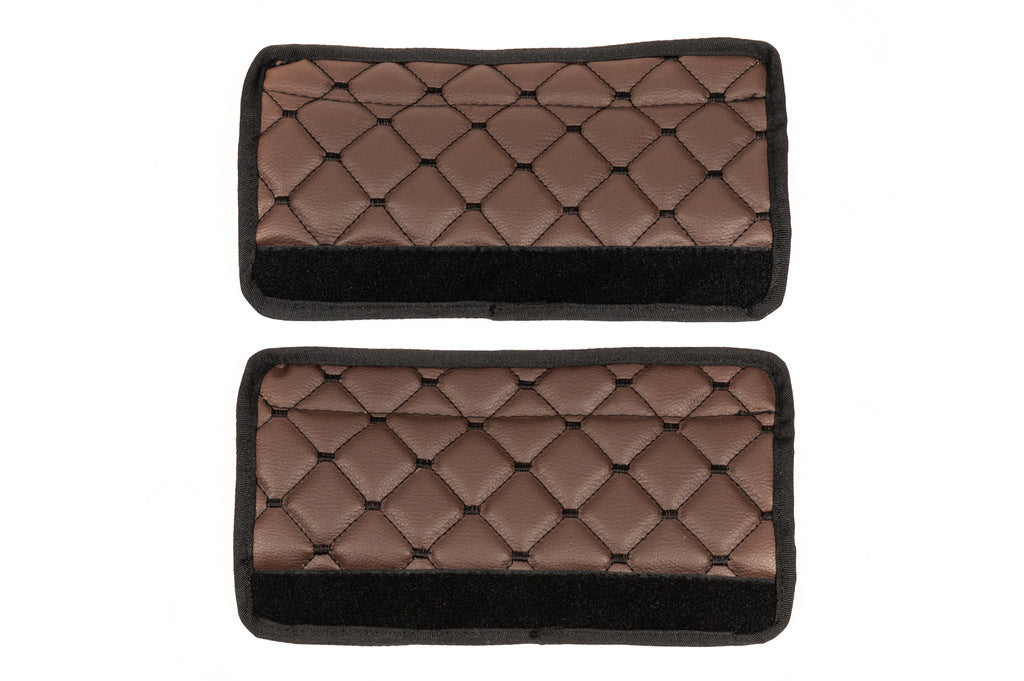 Seat Belt Pads ECO (2 pcs, Brown with Black Stitching) - image 6