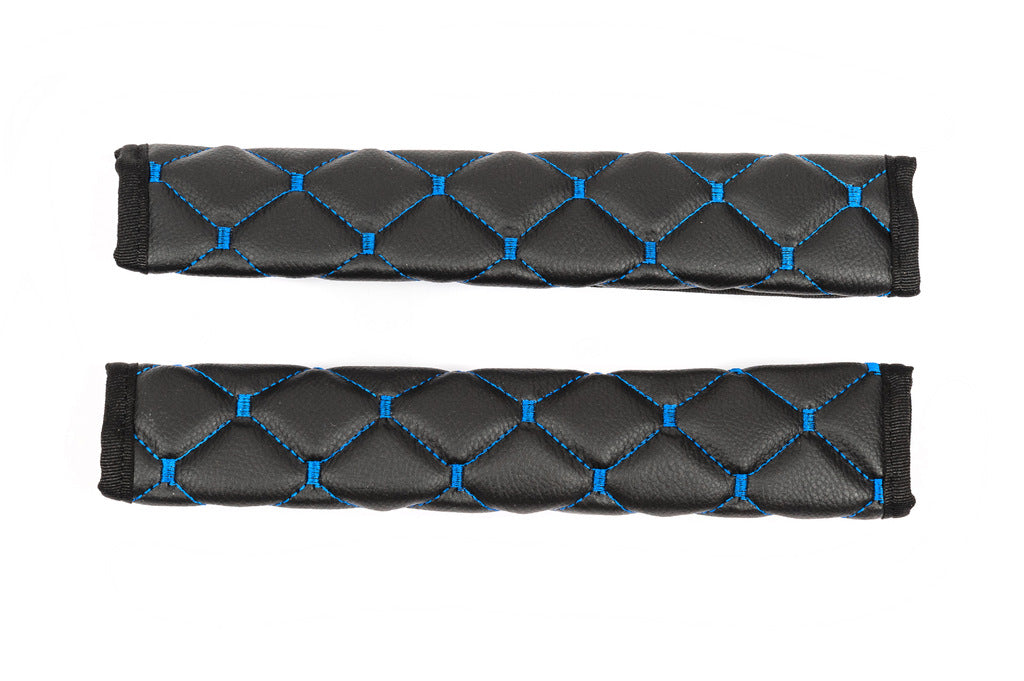 Seat Belt Pads ECO (2 pcs, Black with Blue Stitching) - image 4
