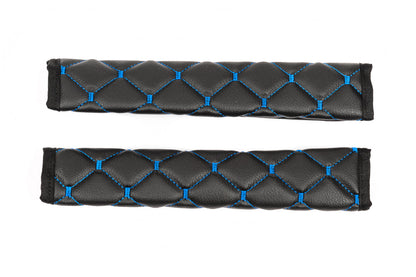 Seat Belt Pads ECO (2 pcs, Black with Blue Stitching) - image 4