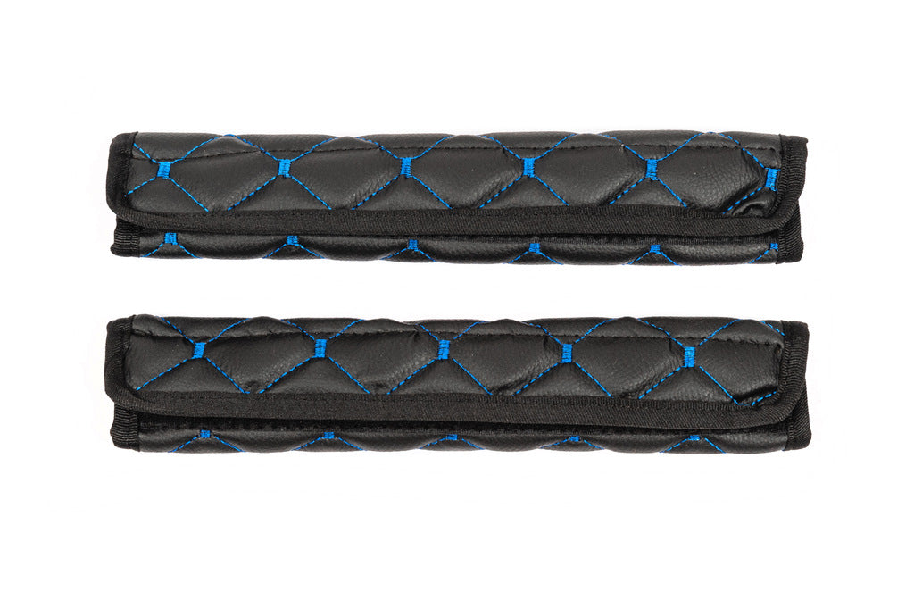 Seat Belt Pads ECO (2 pcs, Black with Blue Stitching) - image 6