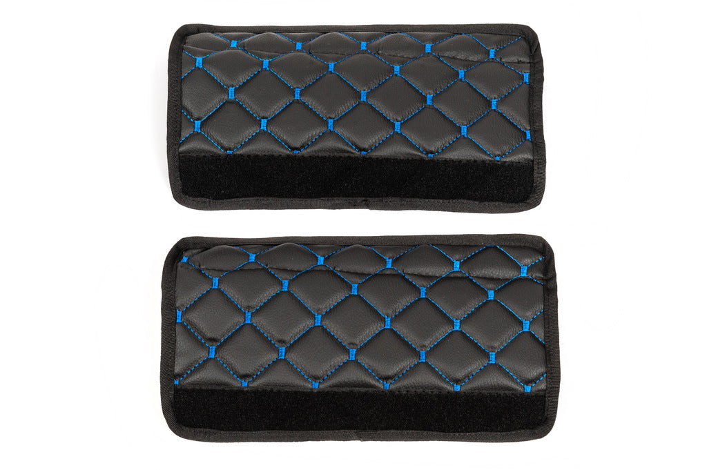 Seat Belt Pads ECO (2 pcs, Black with Blue Stitching) - image 5