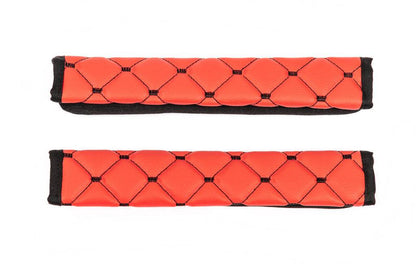 ECO seat belt cover (2 pcs, Red with black thread) - Reelken Auto