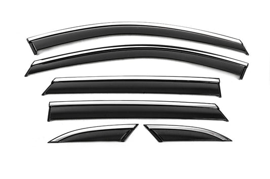 Window Deflectors with Chrome Trim Niken Luxury (6 pcs) for MG HS 2018- - image 1