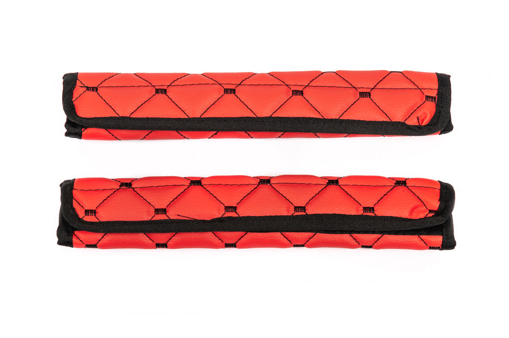 Seat Belt Pads ECO (2 pcs, Red with Black Stitching) - image 5